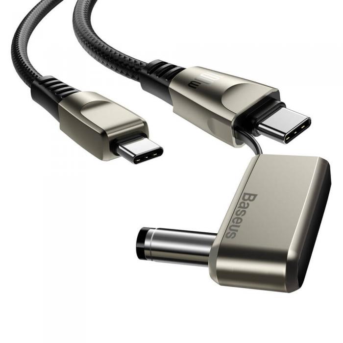 UTGATT5 - Baseus 2in1 USB Type C laddnings Kabel/5,5 mm x 2,5 mm Svart