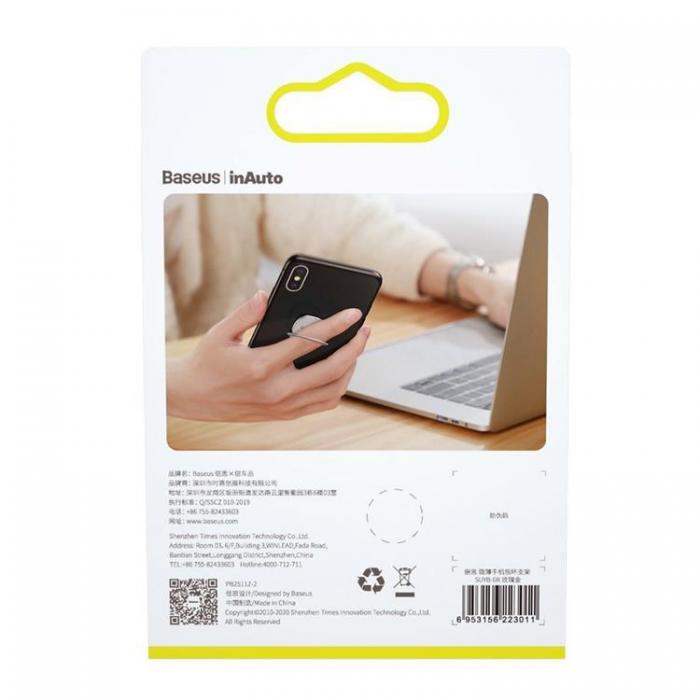 BASEUS - Baseus Ringhllare Ultra-Thin Self-adhesive kickstand - Silver