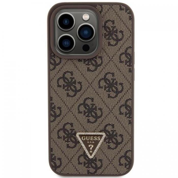 Guess - Guess iPhone 15 Pro Mobilskal 4G Triangle Strass - Brun