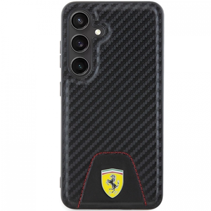 Ferrari - Ferrari Galaxy S24 Mobilskal Carbon Stitched Bottom - Svart