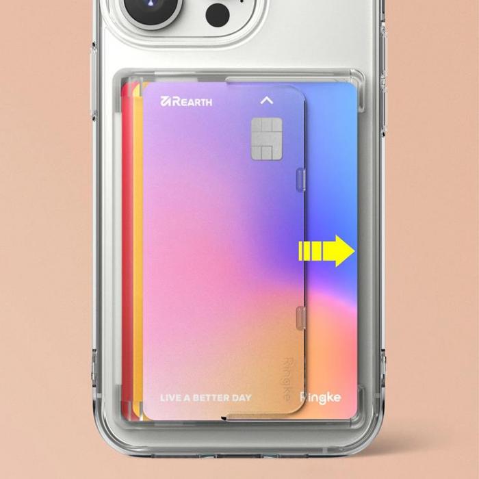 UTGATT1 - Ringke Side Slot Korthllare Smart Phone Plnbok - Transparent