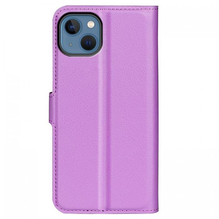 A-One Brand - Litchi Flip iPhone 14 Plnboksfodral - Lila