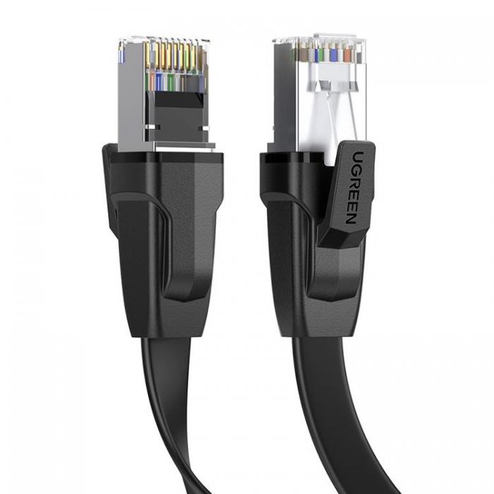Ugreen - Ugreen LAN Ethernet Cat.8 U/FTP Flat Kabel 1m - Svart