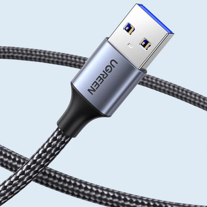 Ugreen - Ugreen USB-A (Male) Till USB-A (Female) Kabel 0.5m - Gr