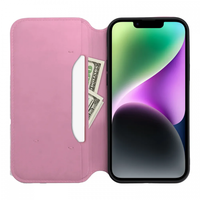 A-One Brand - iPhone 15 Plus Plnboksfodral Dual Pocket - Rosa