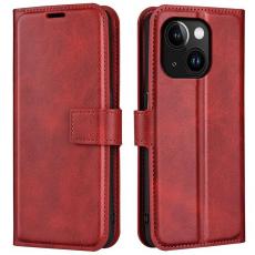 A-One Brand - iPhone 15 Plus Plånboksfodral Calf Flip Folio - Röd