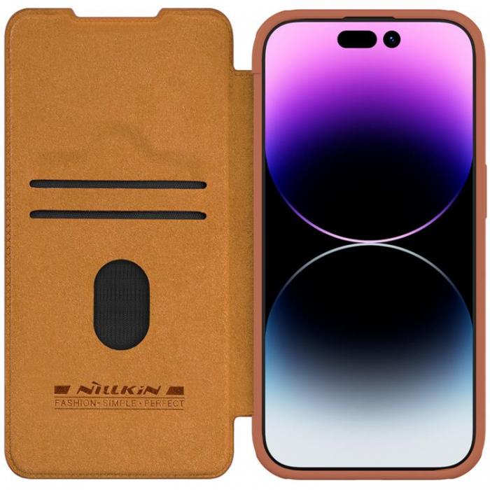 Nillkin - Nillkin iPhone 15 Pro Max Plnboksfodral Qin Pro Lder - Brun