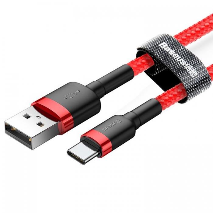 BASEUS - Baseus Cafule USB-A till USB-C 3A Kabel 0.5M - Rd