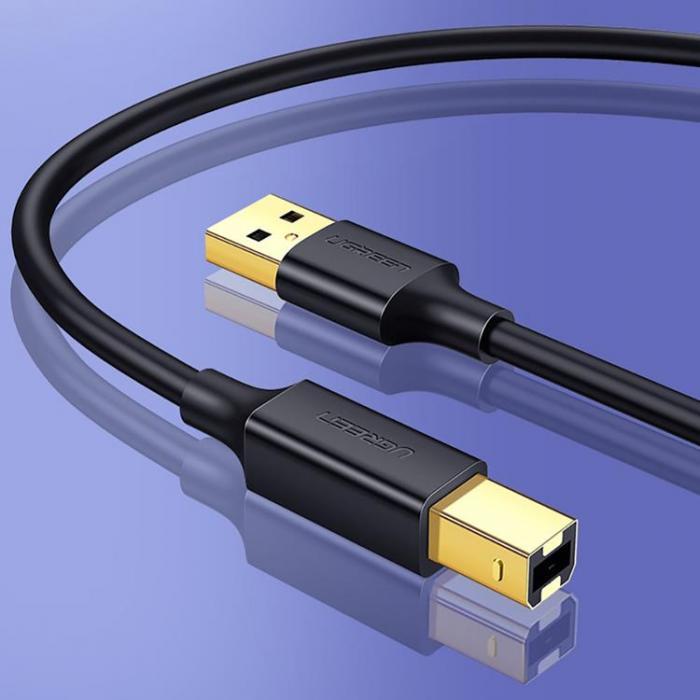 Ugreen - Ugreen USB Typ-B Till USB 2.0 Skrivar kabel 2m - Svart