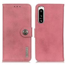 KHAZNEH - KHAZNEH Sony Xperia 5 IV Plånboksfodral PU-Läder - Rosa