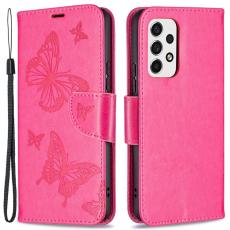 A-One Brand - Butterfly Imprinted Plånboksfodral Galaxy A53 5G - Magenta