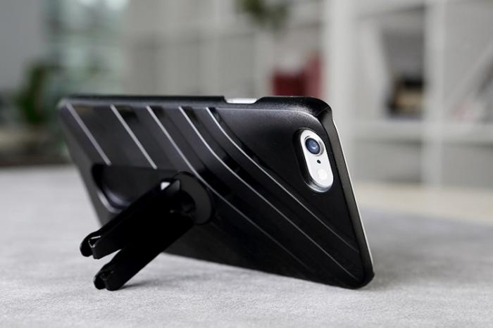 UTGATT5 - Rock Mobilskal med stativ/bilhllare till Apple iPhone 6 / 6S - Bl