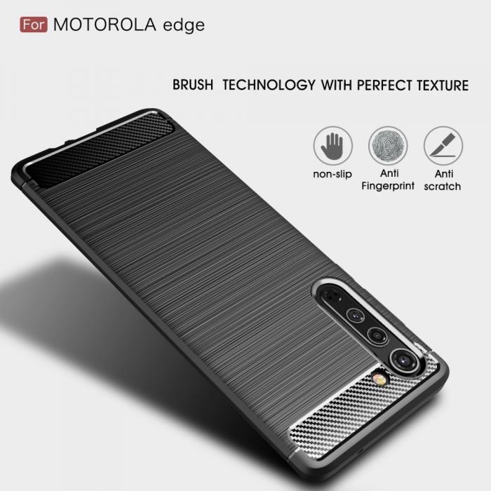 UTGATT1 - Carbon Fiber Mobilskal Motorola Edge - Svart