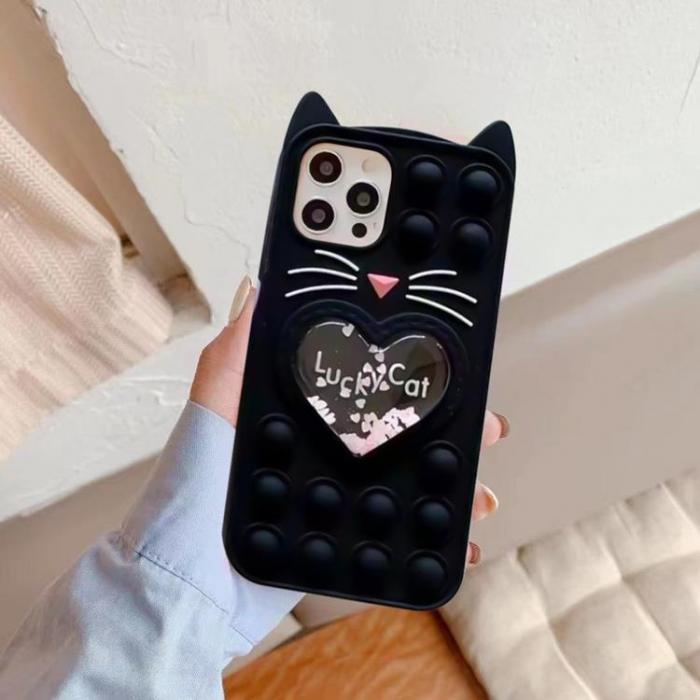 UTGATT5 - Love Cat Pop it Fidget Skal iPhone 11 - Svart