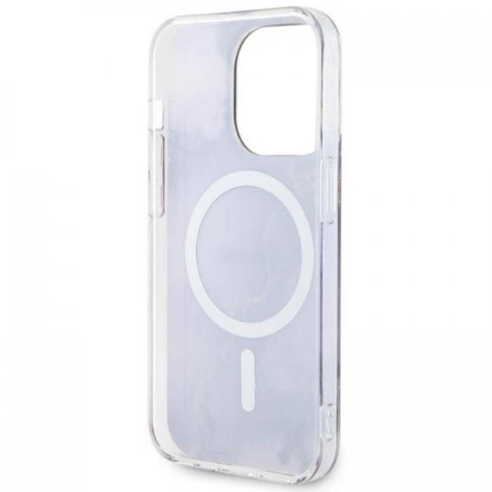Guess - Guess iPhone 14 Pro Mobilskal MagSafe Guld Marble - Lila