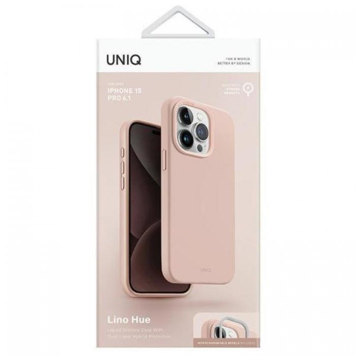 UNIQ - UNIQ iPhone 15 Pro Max Mobilskal Magsafe Lino Hue - Rosa