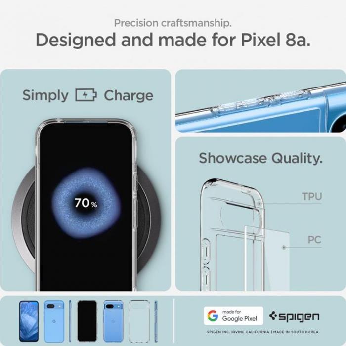 Spigen - Spigen Google Pixel 8A Mobilskal Ultra Hybrid - Crystal Clear