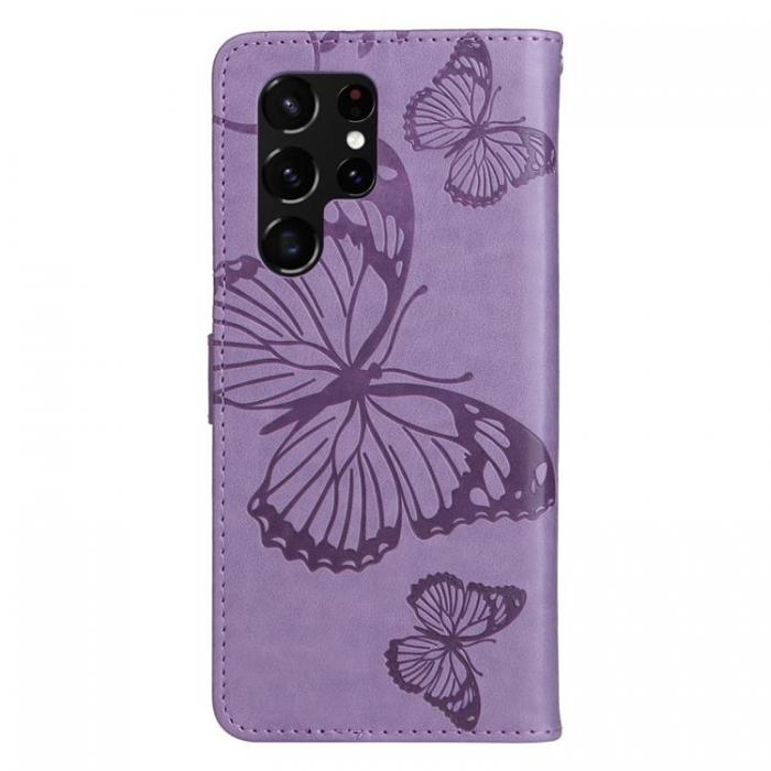 A-One Brand - Butterfly Imprinted Fodral Galaxy S22 Plus - Lila