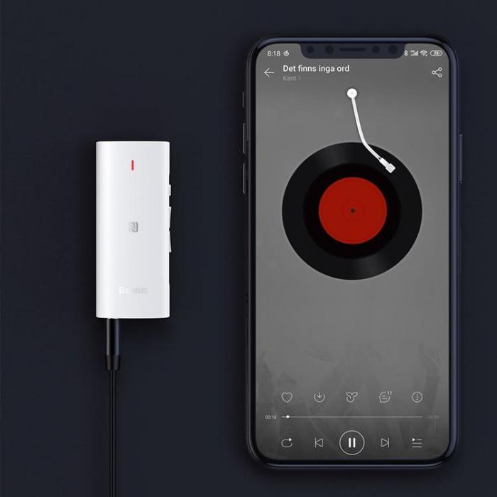 UTGATT5 - Baseus Bluetooth Ljudmottagare Mini Hrlursuttag - Vit