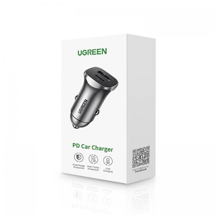 Ugreen - Ugreen PD Fast Billaddare USB-A Till USB-C 30W - Gr