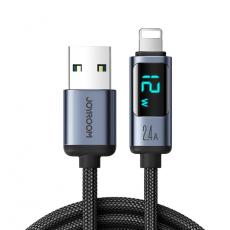 Joyroom - Joyroom Lightning - USB-A Kabel 2.4A med LED display 1.2m - Svart
