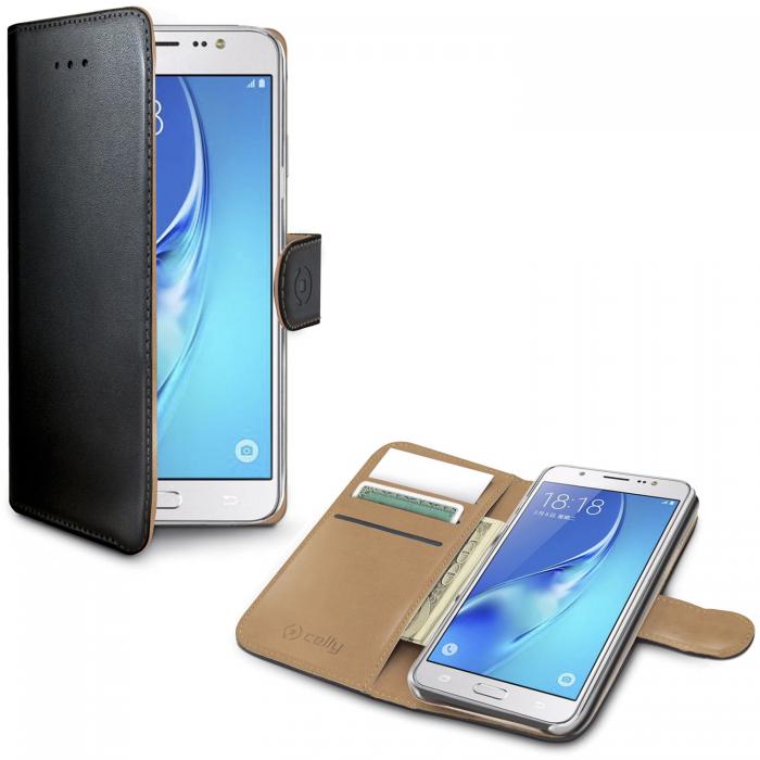 UTGATT5 - Celly Wallet Case Galaxy J5 2016 - Svart