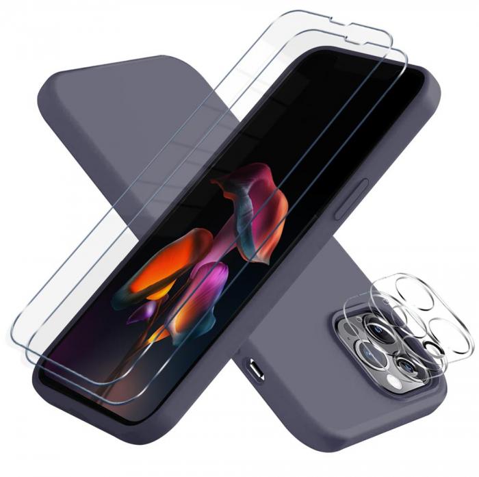 OEM - 5-pack iPhone 13 Pro Max, 1x Skal, 2x Kameralinsskydd, 2x Hrdat Glas Bl