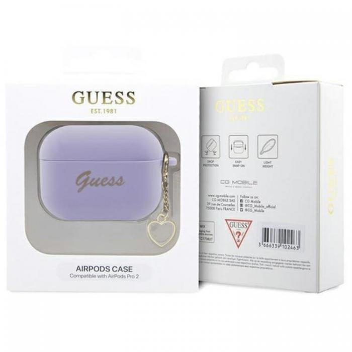 Guess - Guess Airpods Pro 2 Skal Charm Heart Collection - Lila