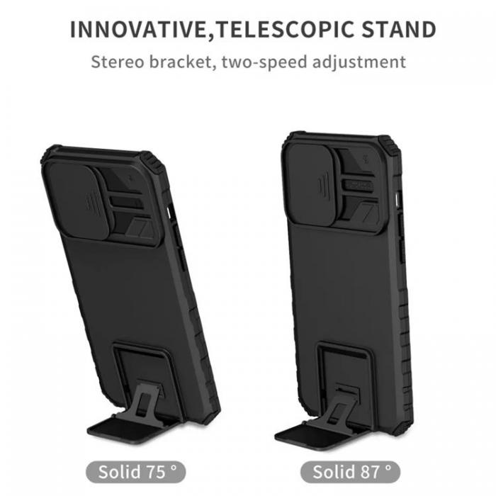 Taltech - iPhone 15 Pro Max Mobilskal med Skjutkameralock - Svart