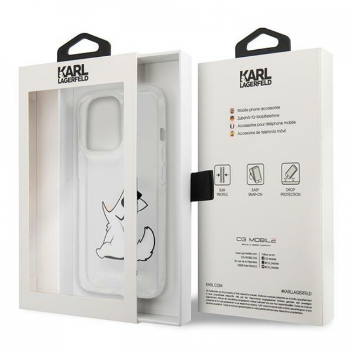 UTGATT5 - Karl Lagerfeld iPhone 14 Pro Skal Choupette Fun - Transparent