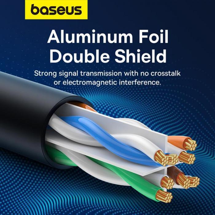 BASEUS - Baseus Ntverkskabel Fast Thin 5m - Svart