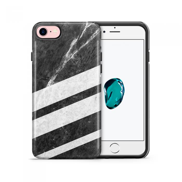 UTGATT5 - Tough mobilskal till Apple iPhone 7/8 - Black Striped Marble