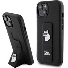 KARL LAGERFELD - Karl Lagerfeld iPhone 15/14 Plus Mobilskal Gripstand Saffiano Choupette Pins