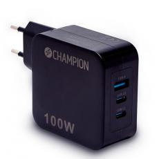 Champion - Champion Väggladdare 100W USB-A/USB-C - Svart