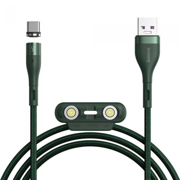 UTGATT5 - Baseus Zinc 3in1 USB lightning/ USB Type C/ micro USB Kabel Grn