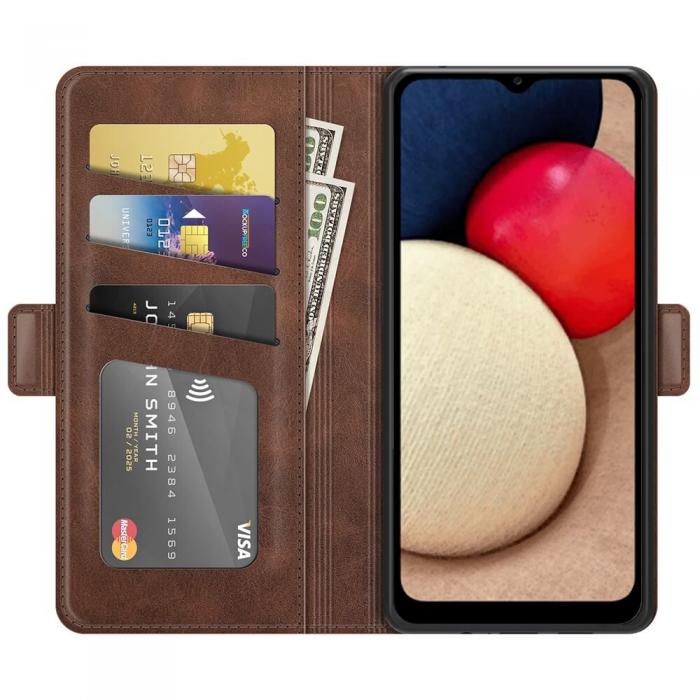 A-One Brand - Flip Folio Plnboksfodral till Samsung Galaxy A03s - Coffee