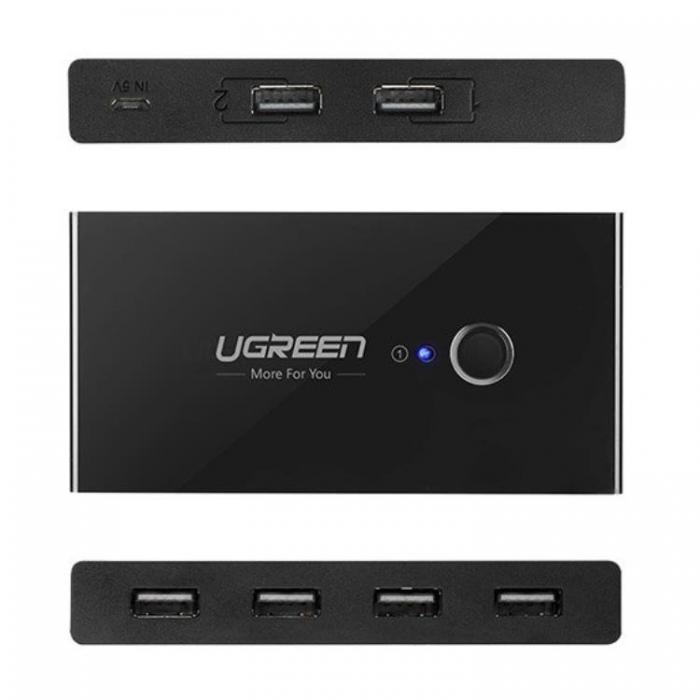 Ugreen - Ugreen Switch Box HUB switch 4x USB 2.0 USB Splitter Fr Tv Datorer - Svart