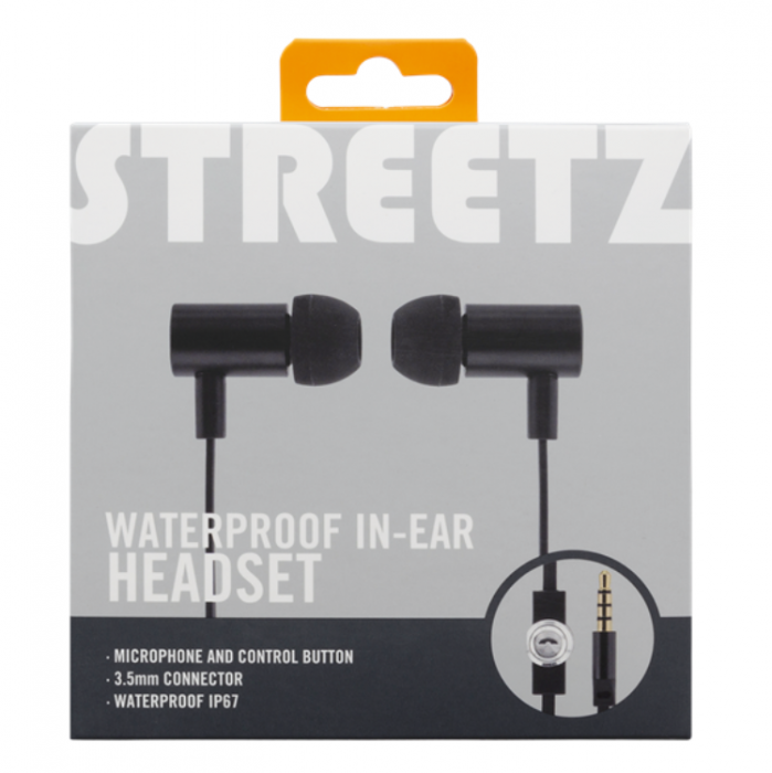 UTGATT1 - Streetz Vattentta In-ear Mrlurar Med Mikrofon 3.5 mm - Svart