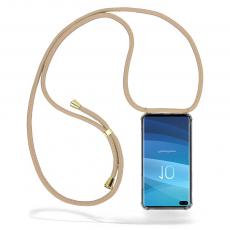 CoveredGear-Necklace - Boom Galaxy S10 mobilhalsband skal Plus - Beige Cord