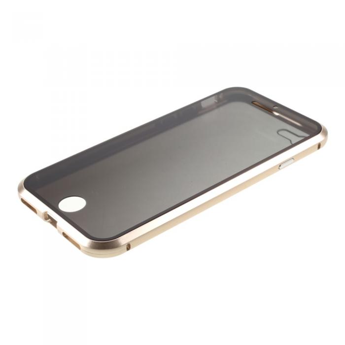 A-One Brand - Magnetisk Metal skal med Hrdat Glas iPhone 7/8/SE 2020 - Guld