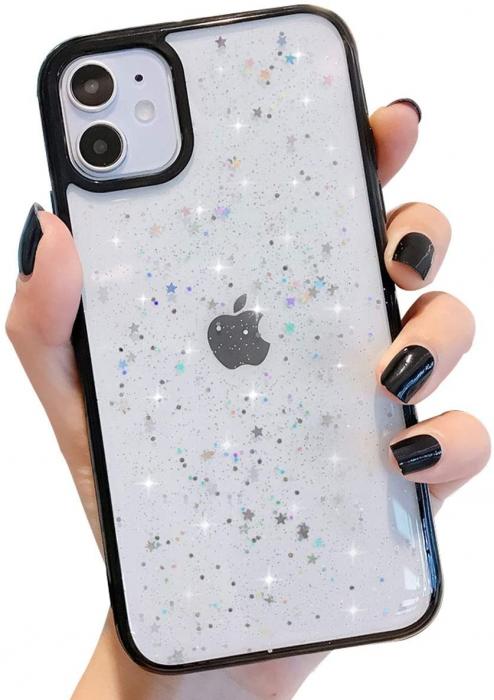 A-One Brand - Bling Star Glitter Skal till iPhone 11 - Svart