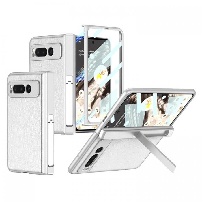 GKK - GKK Google Pixel Fold Mobilskal Kickstand PU-Lder - Silver
