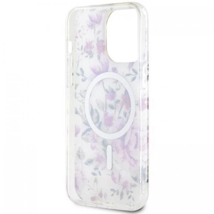 Guess - Guess iPhone 14 Pro Max Mobilskal MagSafe Flower - Transparent