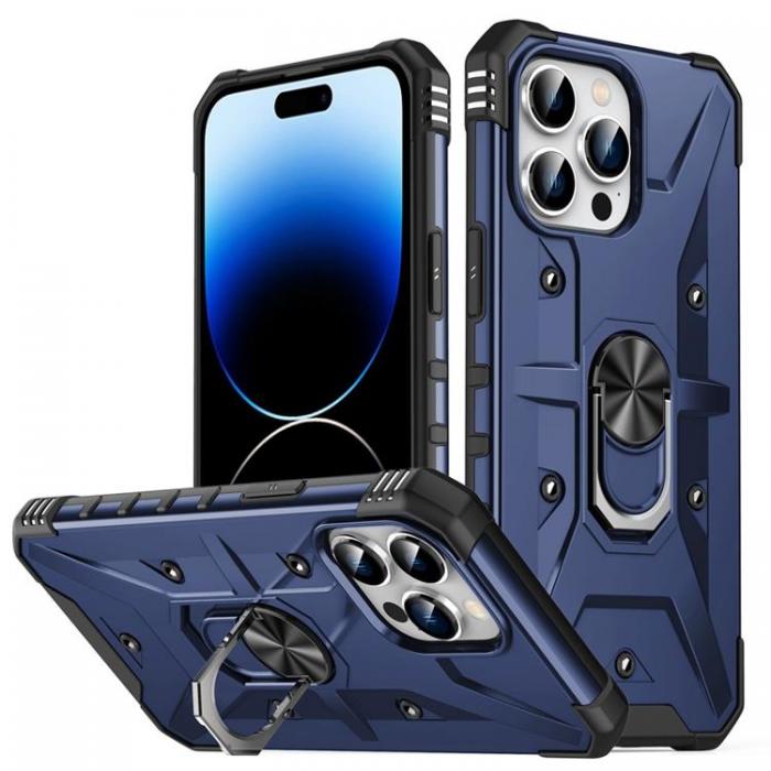 A-One Brand - iPhone 14 Pro Skal Ringhllare Armor - Bl
