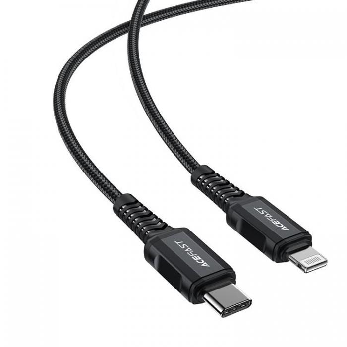 Acefast - Acefast MFI USB Typ-C Till Lightning Kabel 30W 1.8m - Svart