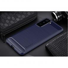 A-One Brand - Carbon Fiber Mobilskal Samsung Galaxy S21 - Blå