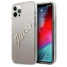 Guess - Guess iPhone 12 Pro Max Skal Glitter Gradient Script - Guld