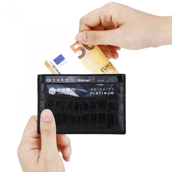 UTGATT5 - Personlig kreditkortshllare - Croco Svart
