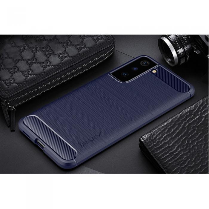 A-One Brand - Carbon Fiber Mobilskal Samsung Galaxy S21 - Bl