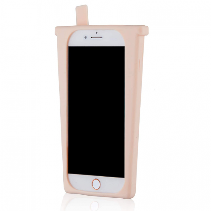 A-One Brand - iPhone 7/8 Plus Mobilskal Boba Milk Tea Glitter - Rosa